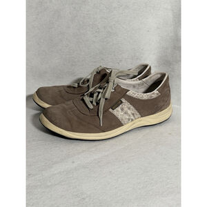 MEPHISTO Laser Runoff Air-Jet Gray Nubuck Snake Print Walking Sneakers 8.5